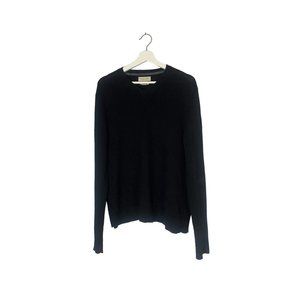 Banana Republic Black V-Neck Cotton Cashmere Blend Sweater Preppy Workwear